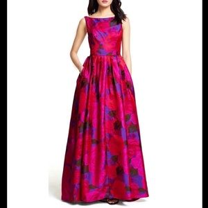 NWT Adrianna Pappel Floral Ball Gown Prom Dress